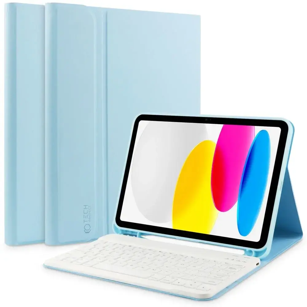 „Tech-Protect SC Pen + Keyboard“ dėklas su klaviatūra, skirtas „iPad 10.9" 2022“ – šviesiai mėlynas