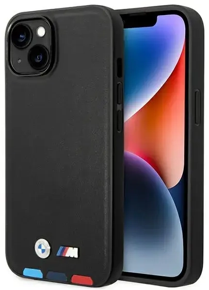 Etui BMW BMHCP14M22PTDK iPhone 14 Plus 6,7" czarny|black Leather Stamp Tricolor