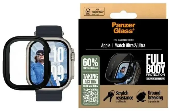 PanzerGlass Snappie Full Body Apple       Watch Ultra 2 Czarny|Black 3724