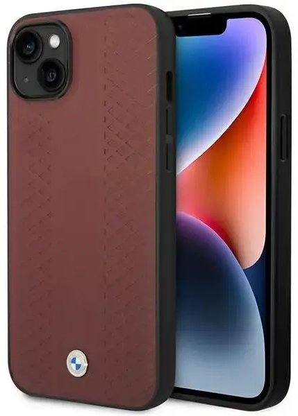 Etui BMW BMHCP14S22RFGR iPhone 14 6,1" burgundowy|burgundy Leather Diamond Pattern