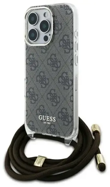 Guess GUHCP16LHC4SEW iPhone 16 Pro 6.3"   brązowy|brown hardcase Crossbody Cord 4G Print