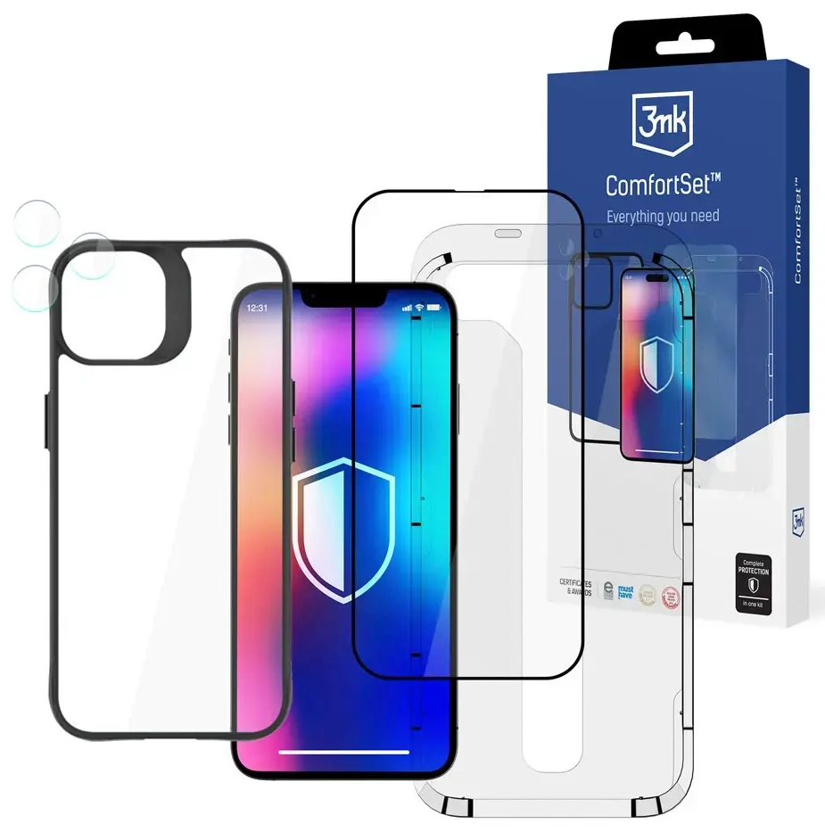 3mk Comfort Set aizsargstikls telefonam iPhone 13 Pro