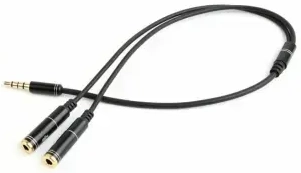 Gembird 3.5 mm audio + microphone adapter Metal