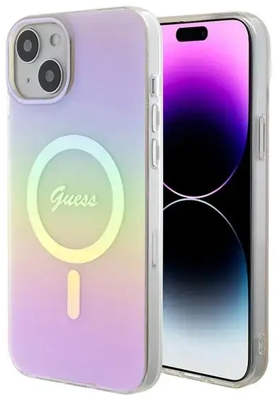 Guess MagSafe GUHMP15SHITSP Apple iPhone 15 6.1" pink|pink hardcase IML Iridescent MagSafe