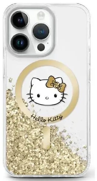 Hello Kitty HKHMP16XLGDIH iPhone 16 Pro   Max 6.9" biały złoty|white gold hardcase Liquid Glitter Fever MagSafe