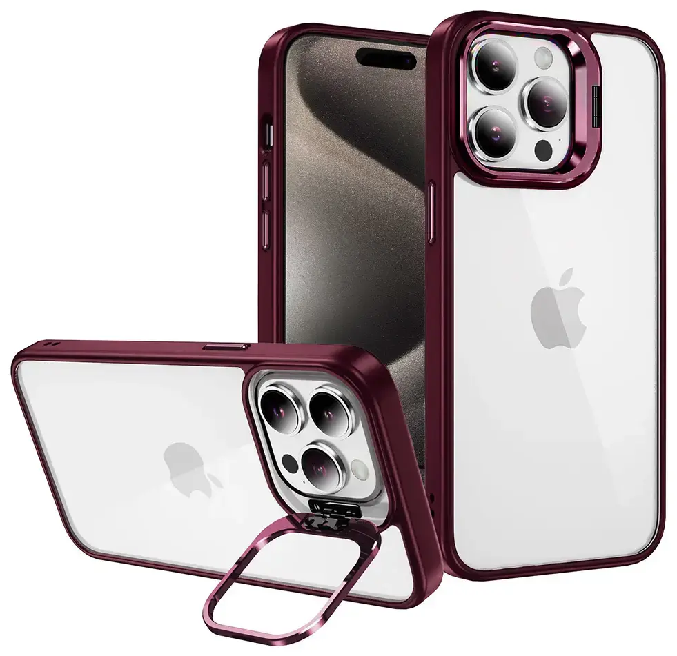Tel Protect Kickstand maciņš ar statīvu telefonam iPhone 14 Pro sarkans