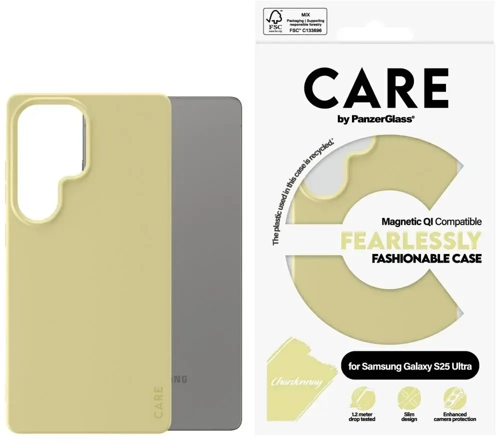 Etui CARE by PanzerGlass Fashion QI do    Samsung Galaxy S25 Ultra chardonnay