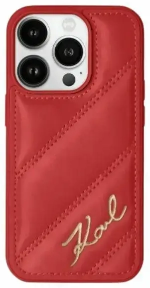 Karl Lagerfeld KLHCP15LPQDSMGR iPhone 15 Pro 6.1" czerwony|red hardcase Diagonal Quilted Script