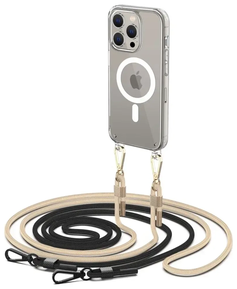 Tech-Protect FlexAir Chain case with MagSafe for iPhone 15 Pro - black and beige