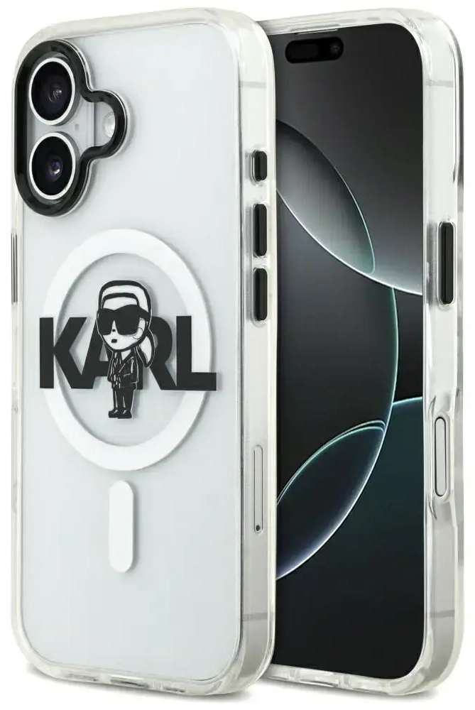 Karl Lagerfeld IML Karl Sketch Logo MagSafe Case for iPhone 17 - Transparent