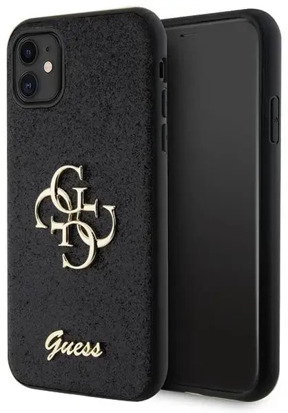 Guess GUHCN61HG4SGK iPhone 11 | Xr 6.1" czarny|black hardcase Glitter Script Big 4G
