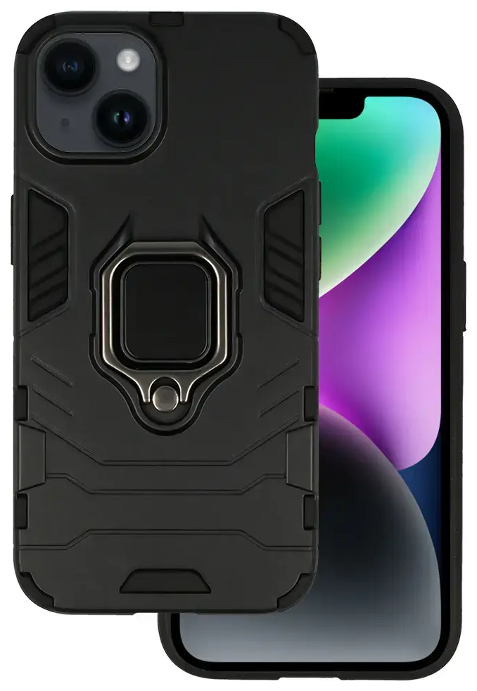 Ring Armor telefono dėklas su stovu iPhone 14 Plus juodas
