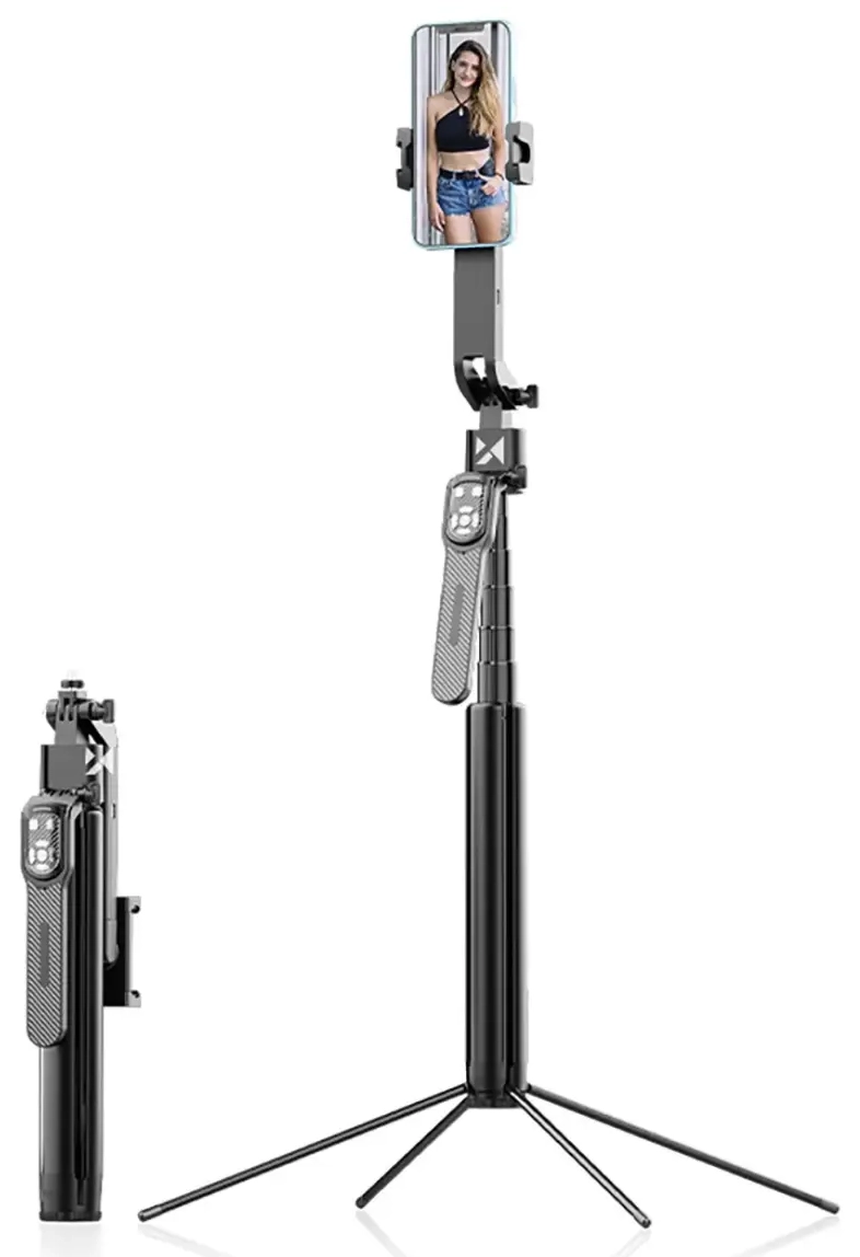 Wozinsky WST-360YS Selfie Stick with Tripod Function with 360Â° AI Auto Face Tracking Gesture Control - Black