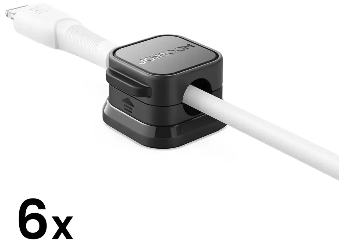 Joyroom JR-ZS368 magnetic cable organizer - black (6 pcs.)