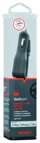 Ventev r2340c 29429 automašīnas lādētājs | 17W | USB-A, Lightning | ar Lightning vadu komplektā | melns