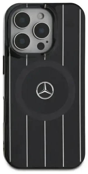 Mercedes MEHMP16S23HRSK iPhone 16 6.1"    czarny|black hardcase MB Double Layer Crossed Lines MagSafe