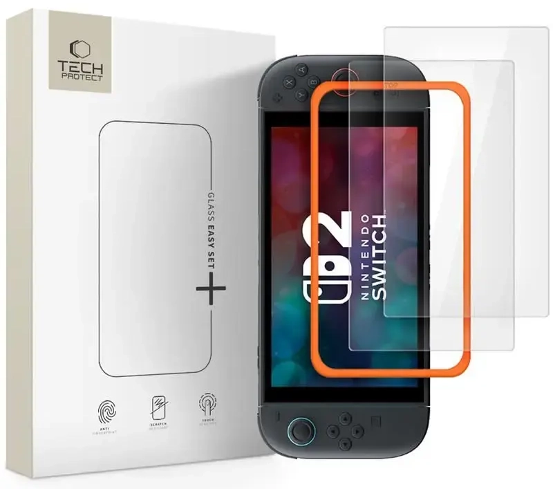SZKŁO HARTOWANE TECH-PROTECT EASY SET+ 2-PACK NINTENDO SWITCH 2 CLEAR