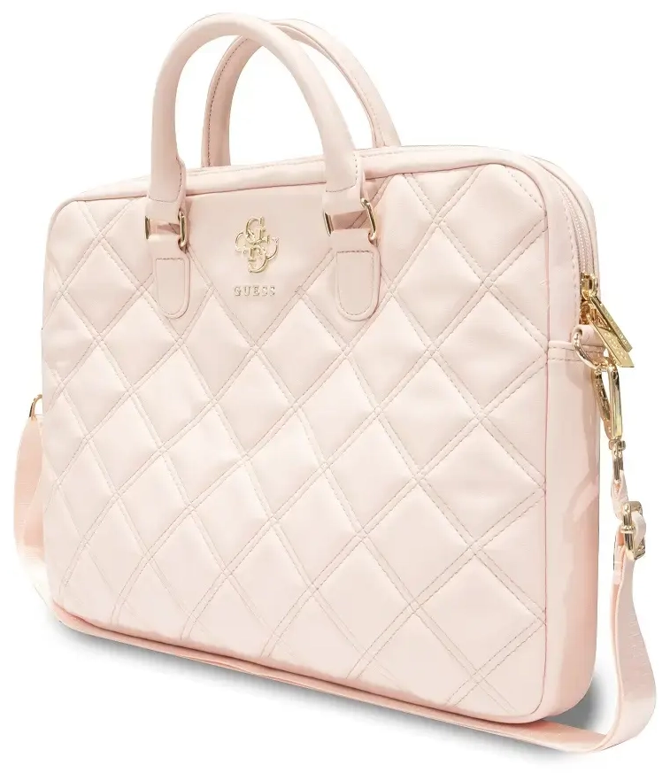 Guess PU Grained 4G Metal Logo Computer Bag 15|16" Pink