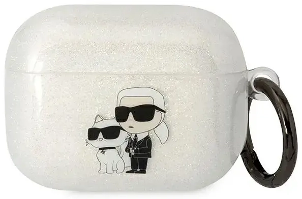 Karl Lagerfeld KLAPHNKCTGT Airpods Pro cover transparent Glitter Karl&Choupette