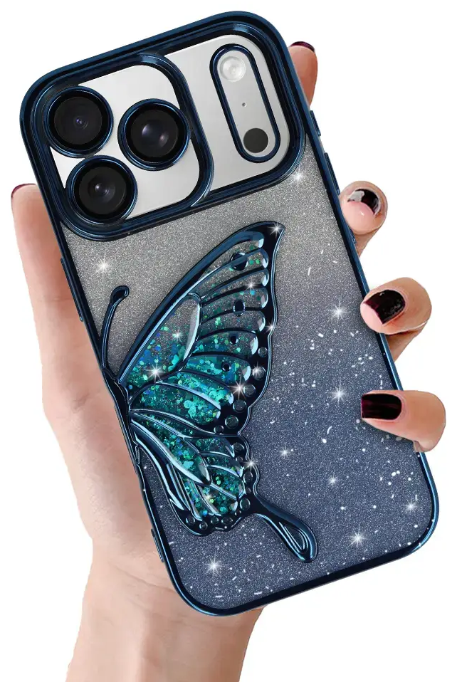 Tel Protect Butterfly Water maciņš telefonam iPhone 17 Pro zils