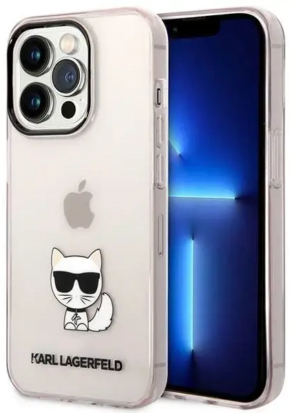 Karl Lagerfeld Choupette Logo Case for iPhone 14 Pro Max Pink