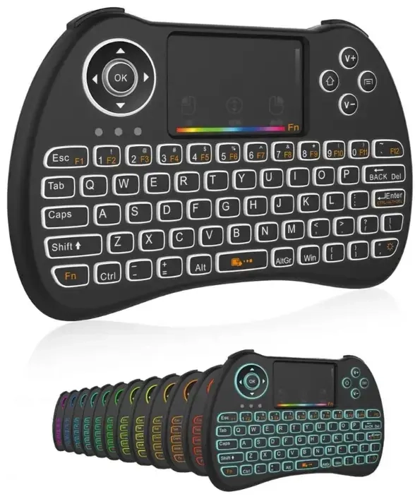 Fusion compact wireless keyboard with touchpad and colorful backlit for Android | iOS | TV | PC