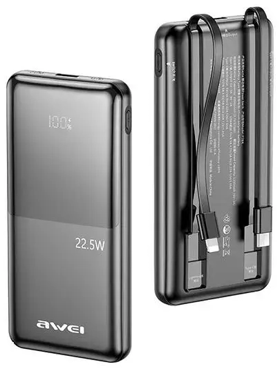 AWEI P76K external battery (powerbank) | 10000 mAh | 22.5W | black