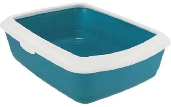 Kassiliivakast : Trixie Classic cat litter tray, äärega, 37 × 15 × 47 cm, bensiinisinine|valge