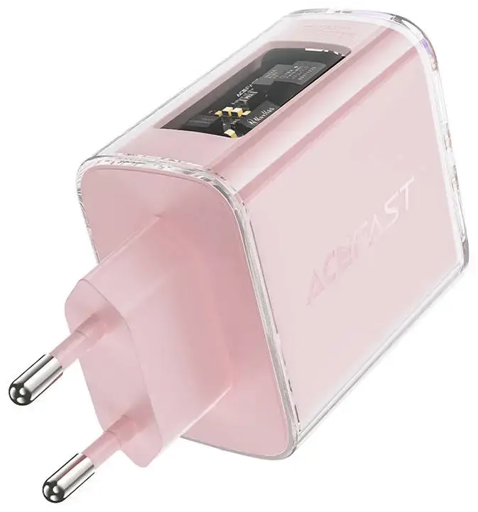 Acefast A45 tīkla lādētājs | 65W | PD | USB-C, USB-A | rozā