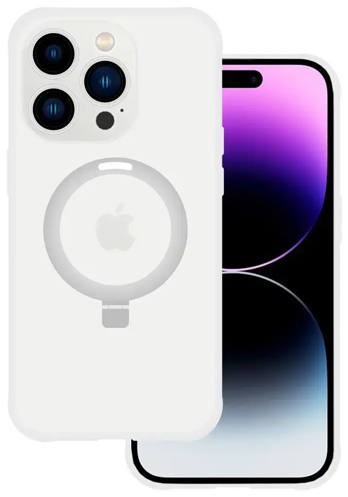 Tel Protect Magical maciņš ar statīvu un MagSafe atbalstu telefonam iPhone 15 Pro Max sudraba krāsā