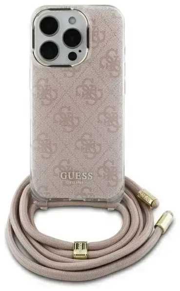 Guess GUHCP16SHC4SEP iPhone 16 6.1"       różowy|pink hardcase Crossbody Cord 4G Print