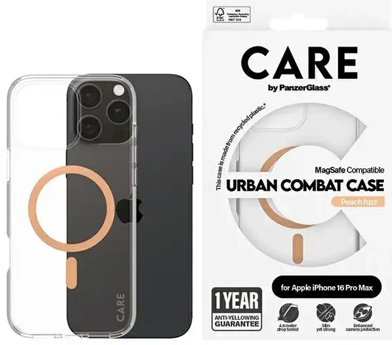 CARE by PanzerGlass Flagship Case iPhone 16 Pro Max 6,9" brzoskwiniowy|peachy MagSafe 1376