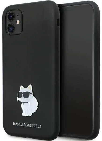 Karl Lagerfeld KLHCN61SMHCNPK iPhone 11 | Xr 6.1" czarny|black hardcase Silicone C Metal Pin