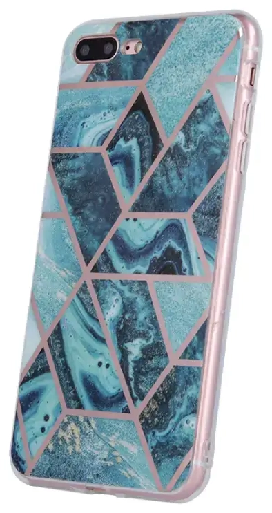 Fusion Geometric Marble silicone case For Apple iPhone 11 Pro blue