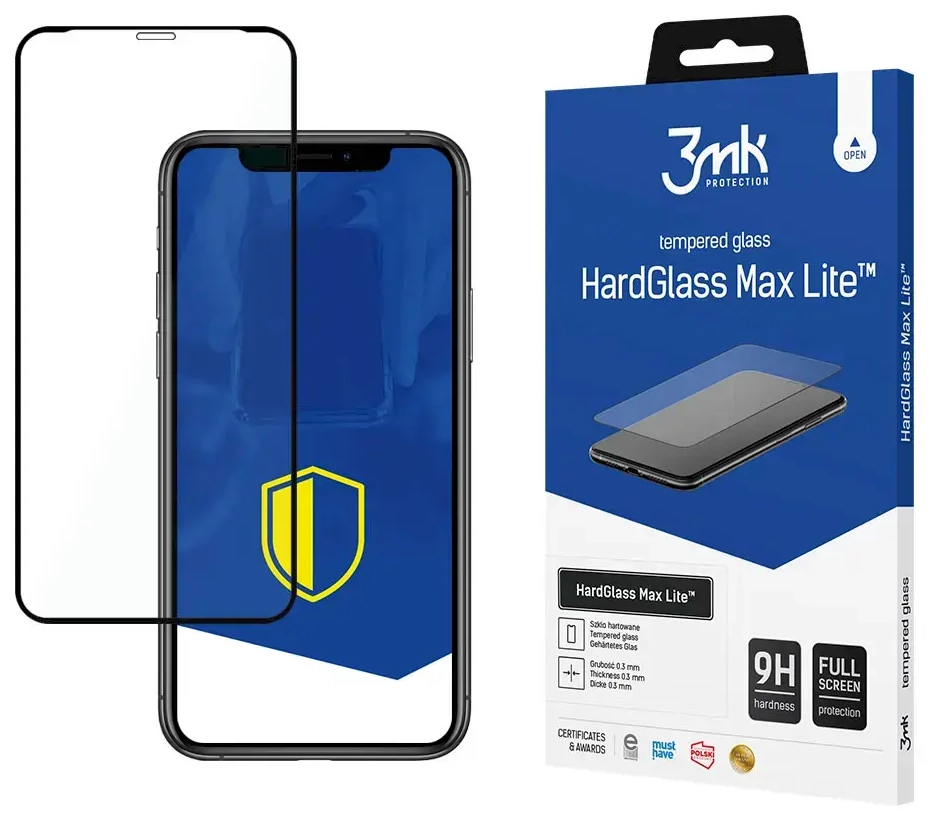 Apple iPhone Xr Black - 3mk HardGlass Max Lite™ screen protector