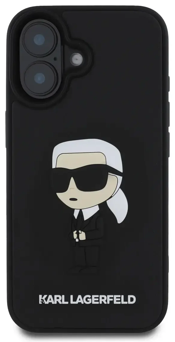 Karl Lagerfeld 3D Rubber Ikonik Case for iPhone 16 Black