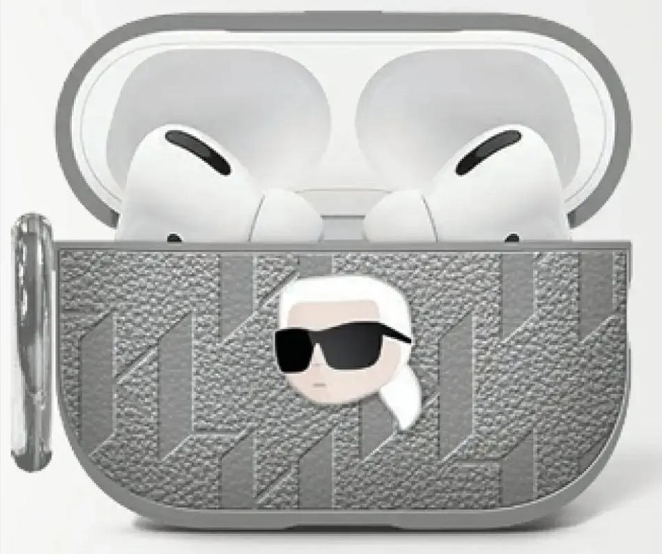 Etui Karl Lagerfeld Monogram Karl Head    do AirPods 4 srebrny
