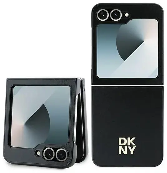 DKNY DKHCZF6PSMCSLK Z Flip6 F741 czarny|black lether Matal Stack Logo