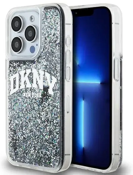 DKNY DKHCP14LLBNAEK iPhone 14 Pro 6.1" czarny|black hardcase Liquid Glitter Big Logo
