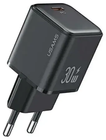USAMS X-ron Series CC186TC01 tīkla lādētājs | 30W | PD3.0 | USB-C | melns