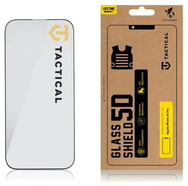 Tactical aizsargstikls telefonam iPhone 16 Pro melns