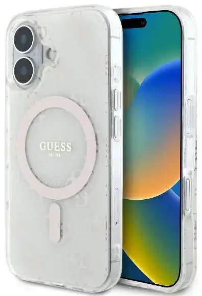 Guess GUHMP16MH4DTEH iPhone 16 Plus 6.7" biały|white hardcase IML 4G Background MagSafe