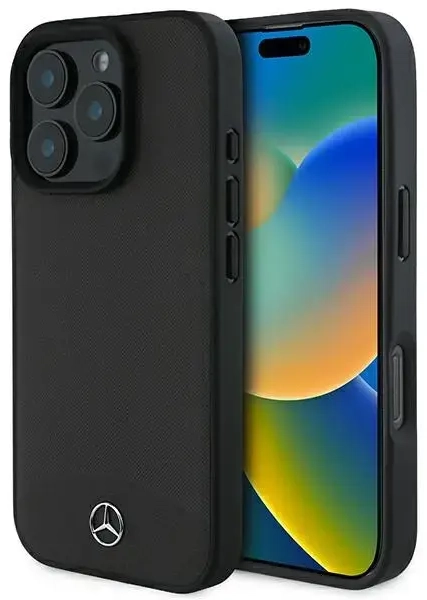 Mercedes MEHMP16X23RBARK iPhone 16 Pro Max 6.9" czarny|black hardcase Textured And Plain Leather MagSafe