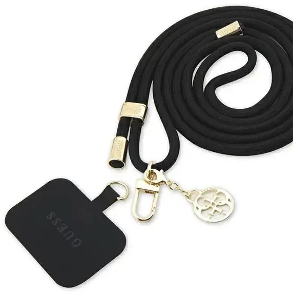 Guess GUOUCNMG4EK Universal CBDY Cord pasek czarny|black Nylon 4G Metal Charm