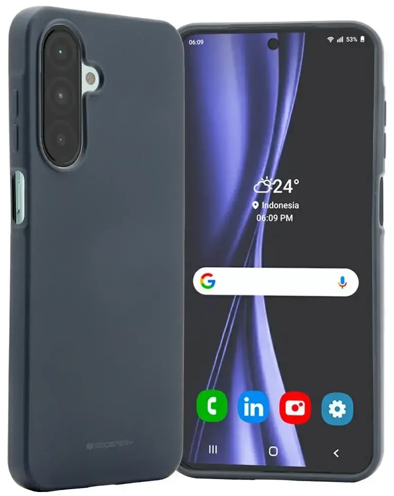 Mercury minkštas telefono dėklas Samsung Galaxy A26 5G (A266) mėlynas