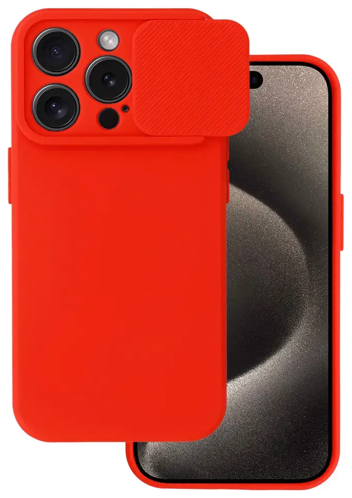 Camshield Soft telefoni ümbris iPhone 15 Pro Max punane (kaamera kaitsega)