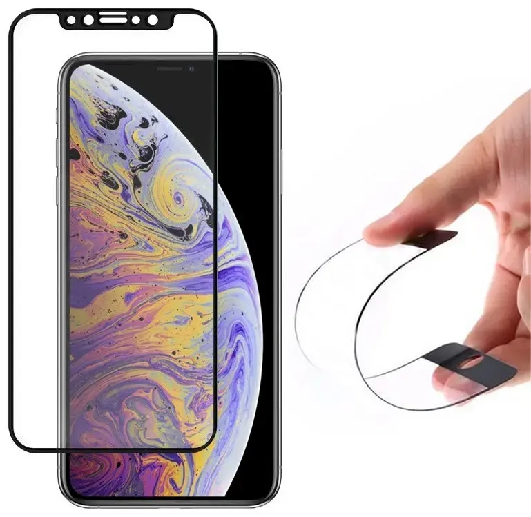 GoodBuy Flexible 9H aizsargstikls pilnam ekrānam Apple iPhone 12 | 12 Pro melns
