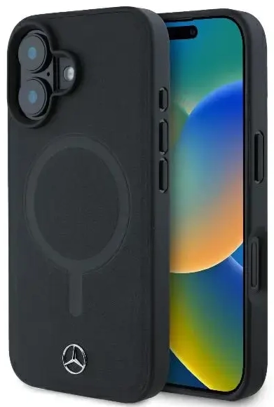 Mercedes MEHMP16S23RCMK iPhone 16 6.1" czarny|black hardcase Plain Smooth Leather MagSafe