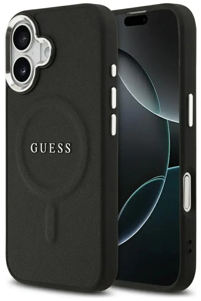 Guess PU Saffiano MagSafe Case for iPhone 17 Black