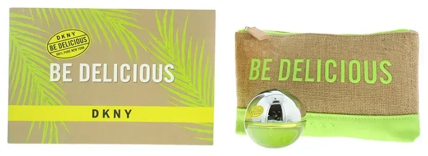 Set Dkny: Be Delicious, GWP Textile Pouch + Be Delicious, Eau De Parfum, For Women, 30 ml
